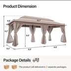 LAUSAINT HOME Semi-Permanent Outdoor Patio Gazebo 10'x20', Heavy Duty Party - Image 3