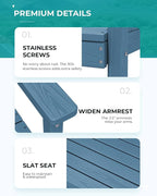 SERWALL Patio Table Set, Outdoor HDPE Dining Furniture - Image 5