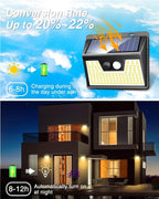 Peasur Solar Lights Outdoor Waterproof, Warm White Motion Sensor Light - Image 2