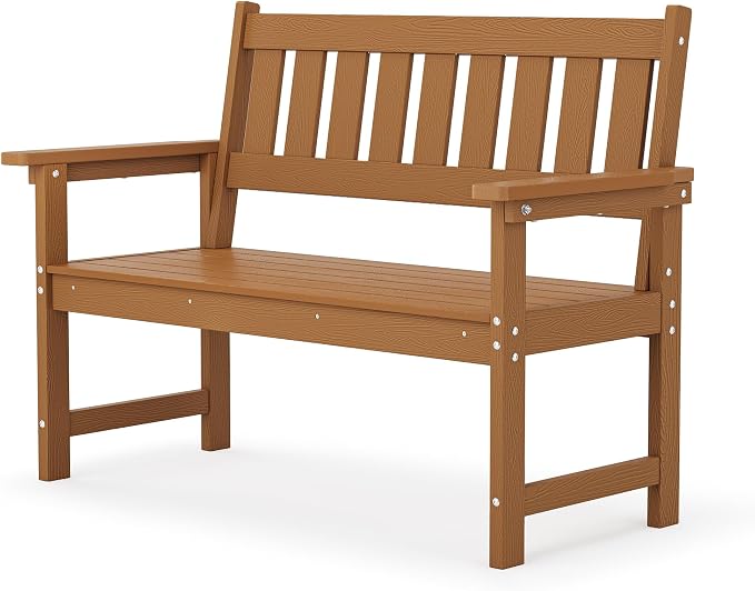 LUE BONA Outdoor Bench, 2-Person HDPS Garden Bench, Outdoor Benches Weatherproof - Image 7