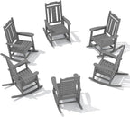 SERWALL Outdoor Rocking Chair Set of 6, Patio Rocking Chair Sets, HDPE Rocking by SERWALL