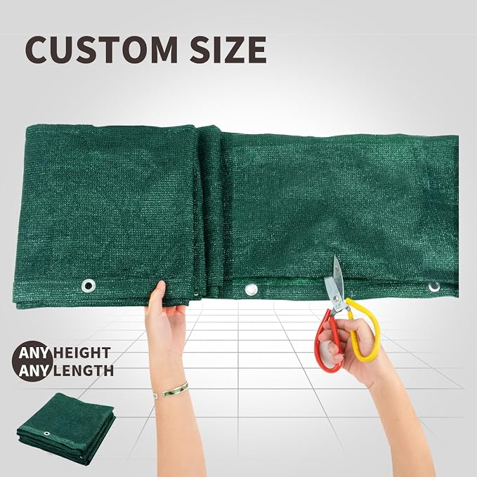 LOVE STORY Custom Size 3'x5' Dark Green Balcony Privacy Screen, UV Block - Image 2