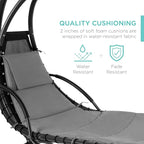 Best Choice Products Outdoor Hanging Curved Steel Chaise Lounge Chair Swing - Image 5