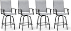 MFSTUDIO Outdoor Bar Stools Set of 4, Swivel Bar Height Patio Chairs Outdoor by MFSTUDIO