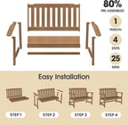 Ciokea 49" Heavy Duty Outdoor Bench, HDPE Weatherproof Porch Benches, Durable - Image 6