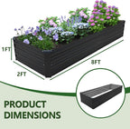 8×2×1FT Galvanized Raised Garden Bed Kit, Metal Planter Boxes, Large Outdoor - Image 2