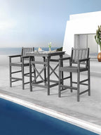 3-Piece Adirondack Chairs and Table Set, HDPE Patio Bar Sets, All Weather - Image 2