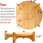 2 Pack Bamboo Plant Stand, Mid Century Modern Planter Stand, Detachable Flower - Image 2