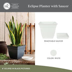 The HC Companies 8 Inch Eclipse Square Planter Pots - Image 2