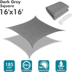 KANAGAWA Sun Shade Sail 16'x16' Dark Gray Rectangle UV Block Canopy Cover - Image 6