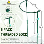 6 Pack Threaded Lock Metal Plant Support Stakes - Image 2