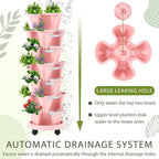 Umigy 2 Set of 7 Tier Vertical Planter Stackable Tower Planters Strawberry Herb - Image 4