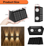8-Pack Solar Fence Lights, Up & Down Lighting, 50LM/25LM 4 Modes, IP65 - Image 6