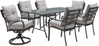 Hanover Lavallette 7-Piece Outdoor Dining Set, Modern Patio Dining Set by Hanover