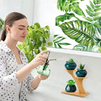 XXXFLOWER Bamboo Plant Stand, 3 Tiers Indoor Succulent Windowsill Shelf - Image 5