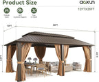 Aoxun 20x12 Gazebo Outdoor Hardtop Gazebo - Image 6