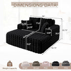 56" W Oversized Chaise Lounge Chair Indoor, Plush Faux Fur Sleeper Couch Sofa - Image 2