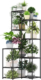 Bamworld Black Plant Stand Indoor Outdoor Corner Plant Shelf 54.7" Tall Plant - Image 6