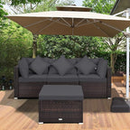 Tangkula 4 Pieces Patio Rattan Sofa Set, Outdoor Wicker Sectional Furniture Set - Image 3