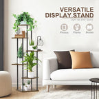 6 Tier Plant Stand Indoor Outdoor, Tall Metal Wood Muti-Level Planter Shelf - Image 6