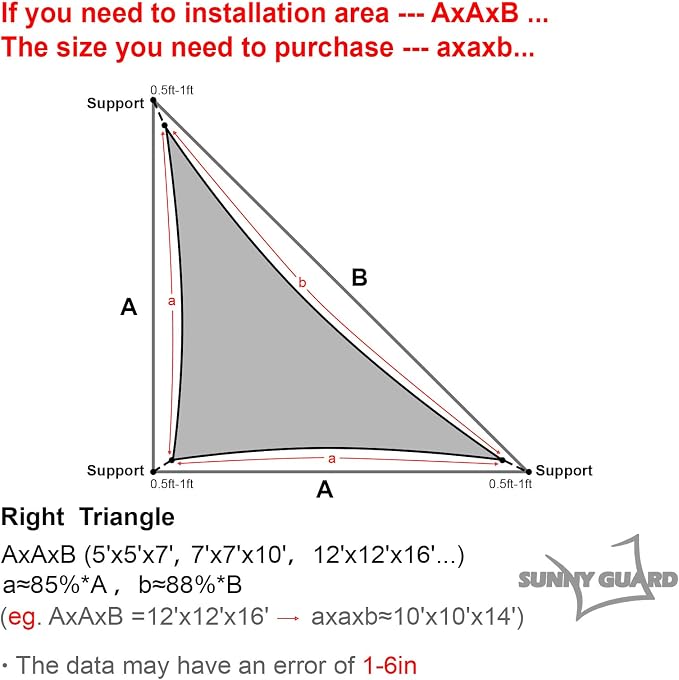 SUNNY GUARD Waterproof Sun Shade Sail 7'x9'x11.4' Lemon Green Right Triangle UV - Image 6