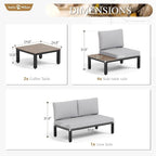 Sophia & William Outdoor Sectional Sofa 7 Piece Metal Outdoor Sectional - Image 6