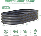 AHEONLAR 3 Pack 6×3×1ft Galvanized Raised Garden Beds, Oval Durable Planter - Image 2