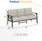 RoyalCraft Patio 3 Seats Sofa, All-Weather Outdoor Couch, Patio Furniture Sofa - Image 2