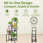 Plant Stand Indoor Outdoor, 5 Tier Corner Metal Flower Display Holder Stand - Image 5