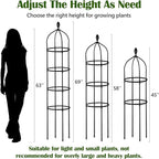 2 Pcs Garden Obelisk Trellis for Climbing Plants Outdoor 6 Ft Rose Bush Round - Image 3