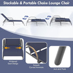 Giantex 2 Pack Patio Lounge Chair, Outdoor Chaise Lounge - Image 5