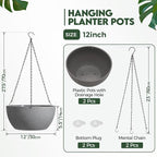 T4U Hanging Planters for Indoor Outdoor Plants 2 Pack - Image 2