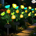 Upgraded Solar Garden Lights, 4 Pack Outdoor Solar Lights, New Round Panel by Unknown
