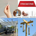 20 Pack Q Hanger Hooks with Safety Buckle, Rustproof Screw Hooks - Image 7