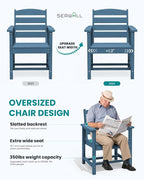 SERWALL Patio Dining Chair Set of 2, All Weather HDPE Outdoor Dining Chair - Image 2
