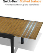 Expandable Patio Dining Table, Never-Rust Aluminum Extendable Outdoor Dining - Image 8