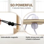 Hion Magnetic Curtain Tiebacks 4 Pack, Nickel-plated Metal and Polyester - Image 6