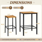 Devoko Acacia Wood Outdoor Patio Bar Set - Image 6