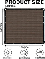 Mocha Sun Shade Cloth, 10x12FT Pergola Shade Cover - Image 2