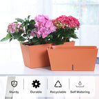 Window Box Planter 6 Pcs, 16.5 Inches Self Watering Rectangle Flower Plant Pots - Image 2
