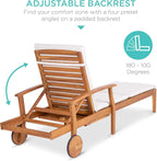 Best Choice Products 79x26in Acacia Wood Chaise Lounge Chair Recliner, Outdoor - Image 6