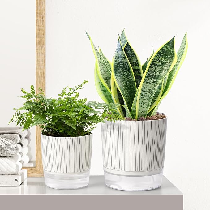 Self Watering Pots for Indoor Plants, Flower Pots, Self Watering Plant Pot-2pcs - Image 5