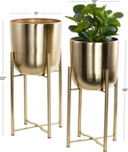 CosmoLiving by Cosmopolitan Metal Indoor Outdoor Planter Dome Large Planter Pot - Image 6
