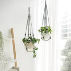 Mkono 3 Pack Macrame Plant Hangers Indoor Different Size Hanging Planter Basket - Image 3