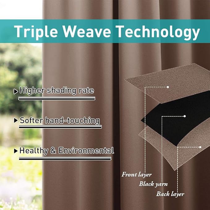 NICETOWN 2 Panels Privacy Outdoor Curtainss Weighted - Image 4