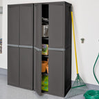 Sterilite 4 Shelf Cabinet, Lockable Utility Storage w/ Adjustable Shelves - Image 2
