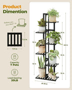 Bamworld Bamboo Plant Stand Indoor 6 Tiered Plant Shelf Outdoor Corner Plant - Image 2