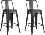 AC Pacific 24” Metal Barstool Set of 2 – Country Rustic Style by ACPacific