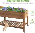 Raised Garden Bed with Legs & Wheels –, Outdoor Elevated Planter Box with - Image 5