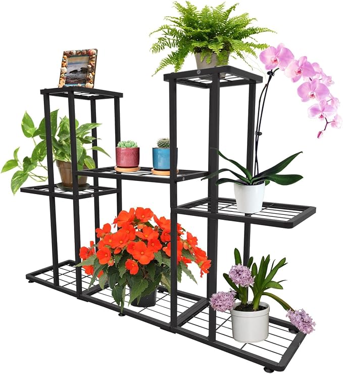 MTB Garden 3 Tier 8 Potted Metal Large Plant Stand - Image 2
